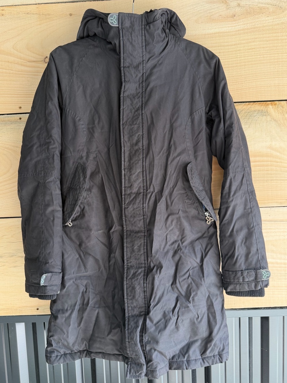 TNA Women's Black Hooded Puffer Coat